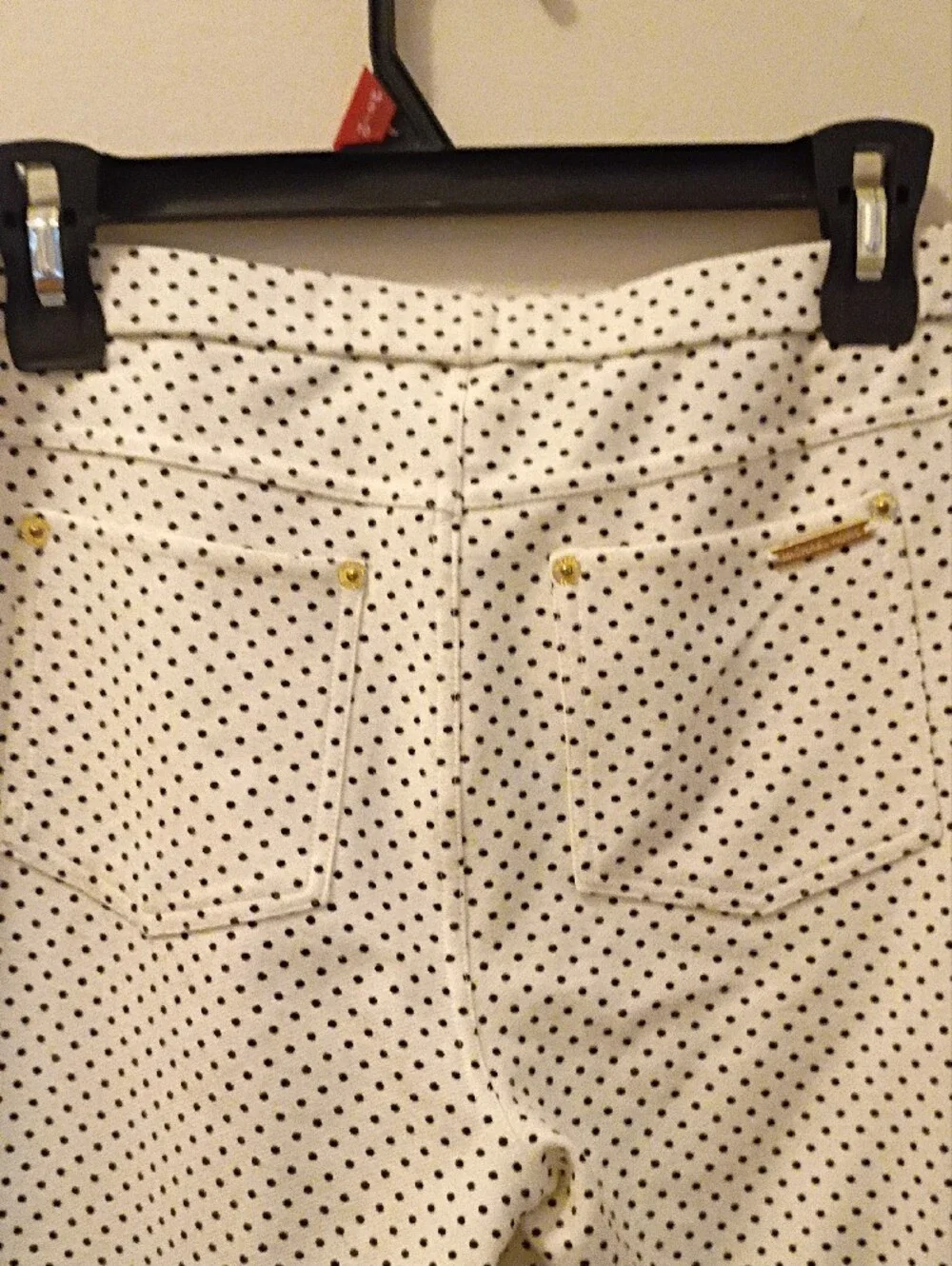 Michael Kors Cream Polka Dot Straight Leg Pants